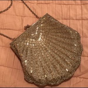 Vintage Valerie Stevens Silver seashell purse.